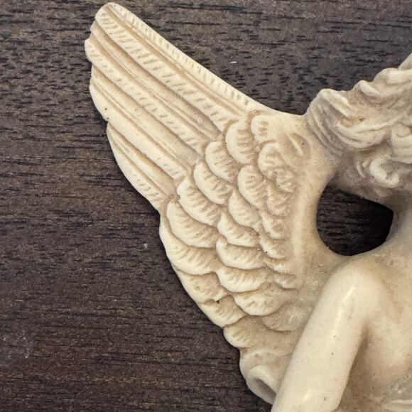 VTG Winged Angel Bust Holding Bird Old World Style Cherub Wall Decor Italian - Picture 6 of 11